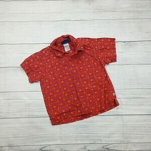 24m Oshkosh 90s Red Fish Button Up Shirt